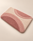 MAVEROLIR® Blush Curve Plush Bath Mat – Soft Absorbent Modern Bathroom Rug