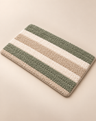 MAVEROLIR® Sage Stripe Textured Bath Mat – Plush Absorbent Non-Slip Bathroom Rug