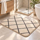 MAVEROLIR® Moroccan Diamond Tufted Bath Mat – Soft Absorbent Boho Bathroom Rug