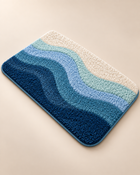 MAVEROLIR® Ocean Mist Wave Bath Mat – Plush Absorbent Non-Slip Bathroom Rug